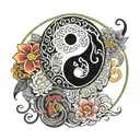 Yin-Yang with Vietnamese Patterns tattoo design idea
