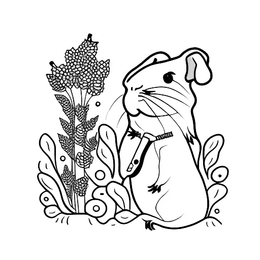 guitar and Guinea pig  tattoo design idea