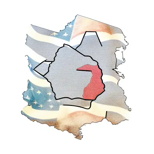 shape of the state of California with the states Ohio, Minnesota, Illinois and South Carolina inside California tattoo design idea