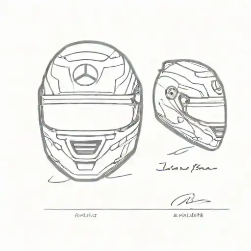 mercedes f1 helmet tattoo design idea
