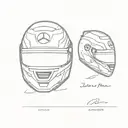 mercedes f1 helmet tattoo design idea