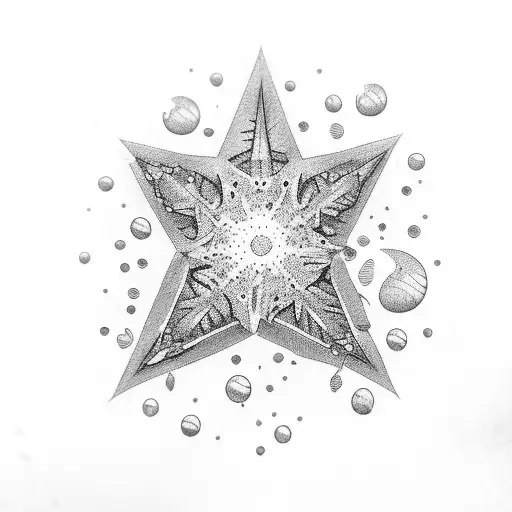 stars and raindrops tattoo design idea