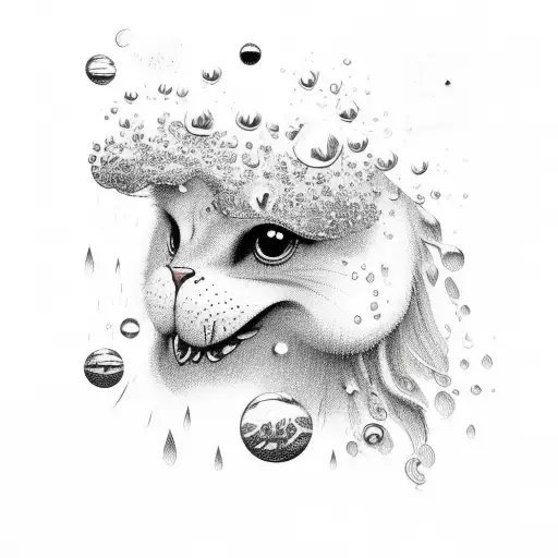 stars and raindrops tattoo design idea