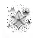stars and raindrops tattoo design idea