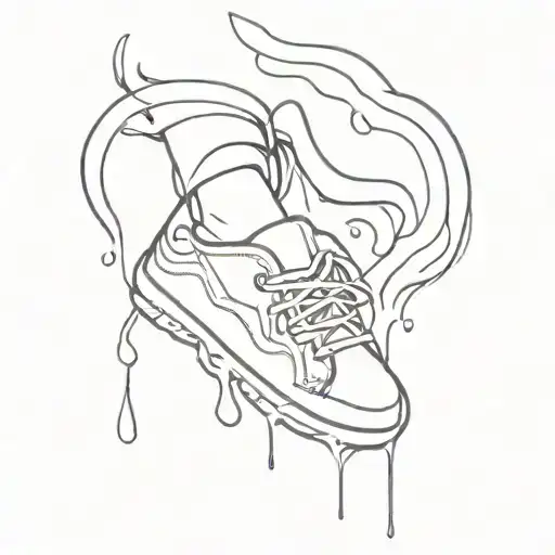 melting shoe cute kid drawing tattoo design idea
