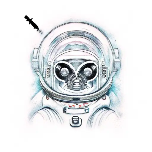 dopamine space astronaut tattoo design idea