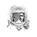 dopamine space astronaut tattoo design idea
