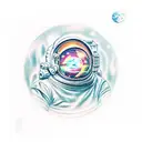 dopamine space astronaut tattoo design idea