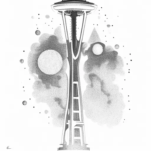 space needle tattoo design idea