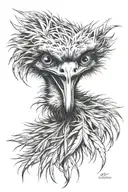 emu feather intertwined tattoo design idea