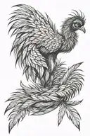 emu feather intertwined tattoo design idea