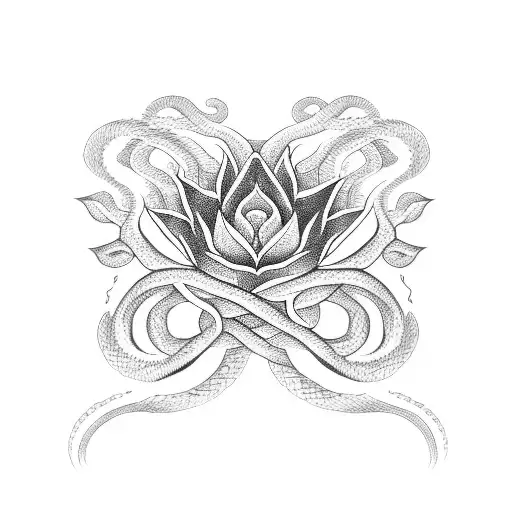 snake lotus tattoo design idea