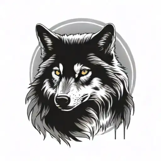 wolf and snow owl sitting tattoo design idea