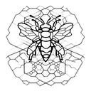 Geometric bee with a honeycomb pattern tattoo design idea