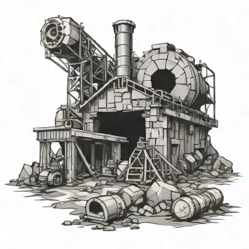 mining coal mine tattoo design idea