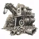 mining coal mine tattoo design idea