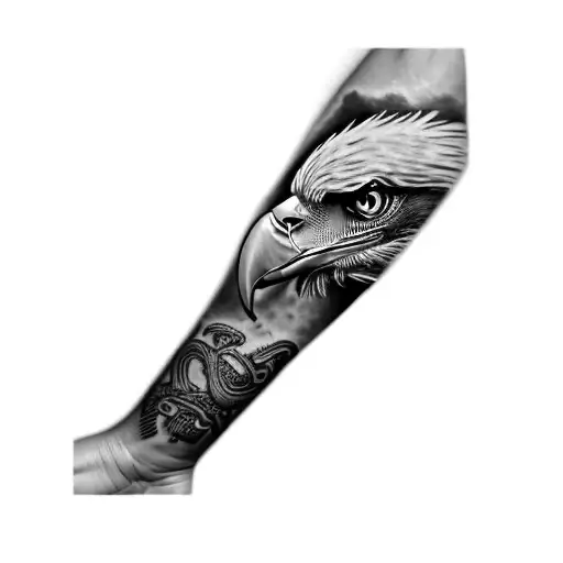 Premium Photo | Eagle tattoo design in a dark background
