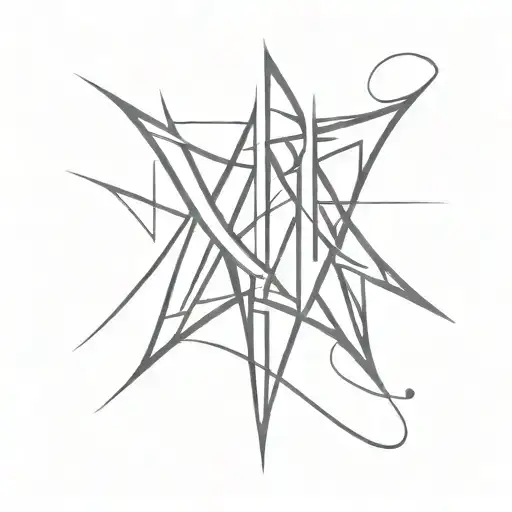 Abstract tribal pattern inspired by the letters V, A, L, B, D, G tattoo design idea