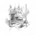 checkers word tattoo design idea