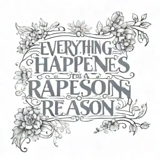 everything happens happens for a reason' tattoo design idea