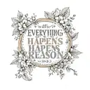 everything happens happens for a reason' tattoo design idea