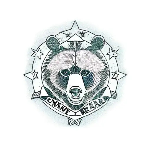 communist bear tattoo design idea