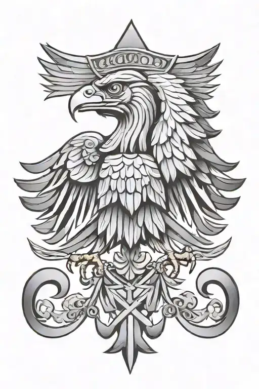 polish eagle tattoo inspired by roman style tattoo design idea