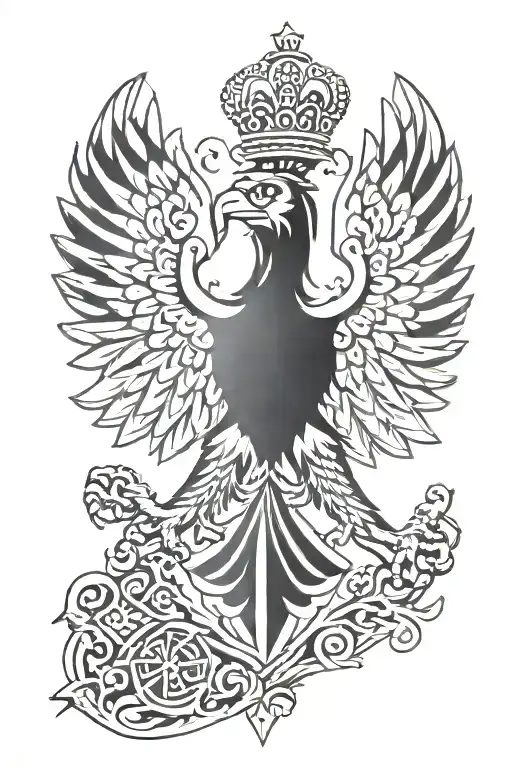 polish eagle tattoo featuring roman symbols tattoo design idea