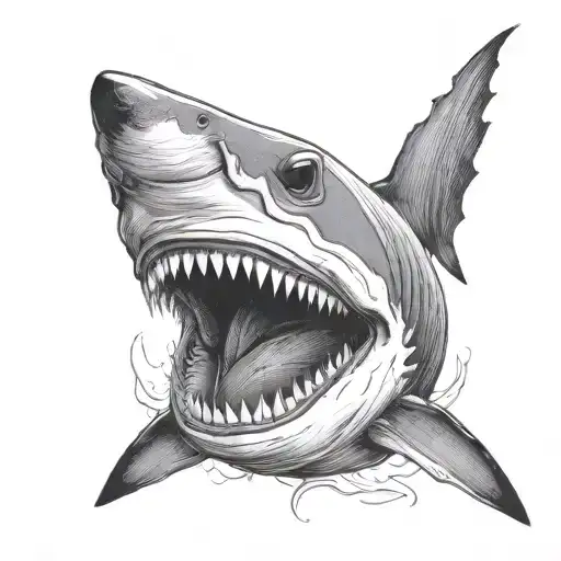 ragged tooth shark tattoo design idea