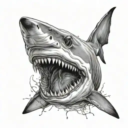 ragged tooth shark tattoo design idea