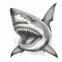 ragged tooth shark tattoo design idea