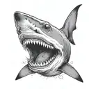 ragged tooth shark tattoo design idea