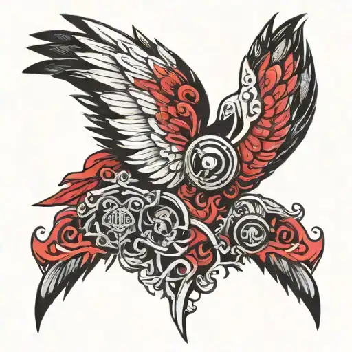 dark angel wings created by qr code  tattoo design idea