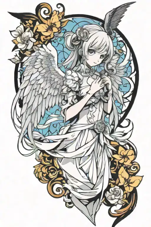 Female Angel tattoo design idea