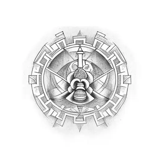 Tattoo displaying the importance of perspective, positivity, patience, and being a warrior with a greek theme tattoo design idea