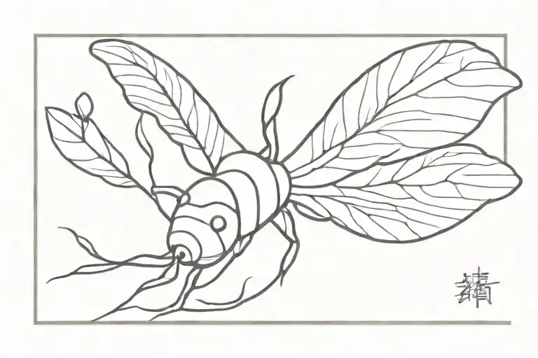 silkworm tattoo design idea