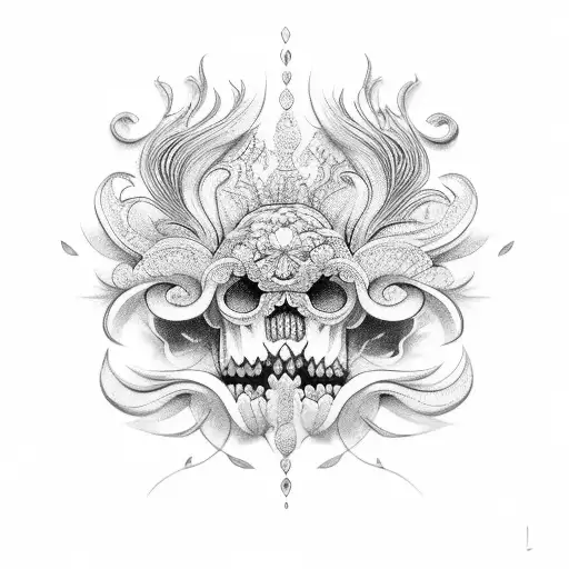 flor de lirio con forma de molar  tattoo design idea