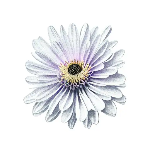 Violet, Chrysanthemum, Carnation arrangement  tattoo design idea