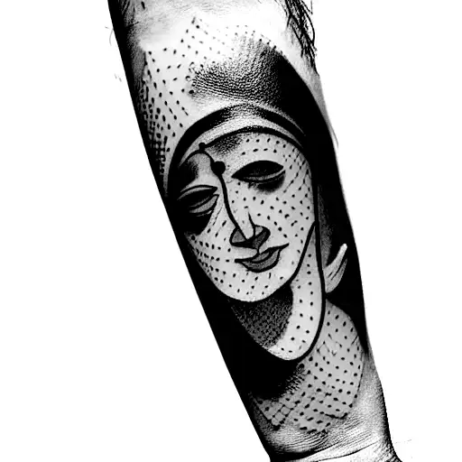 Themis crying blood tattoo design idea