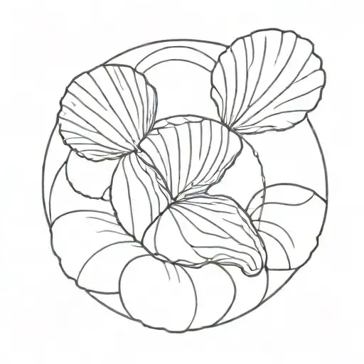 raw pasta shell turn into circular tattoo design idea