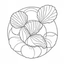 raw pasta shell turn into circular tattoo design idea