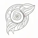 raw pasta shell turn into circular tattoo design idea