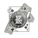 King of Diamond with black poker chip and vegas sign in background  tattoo design idea