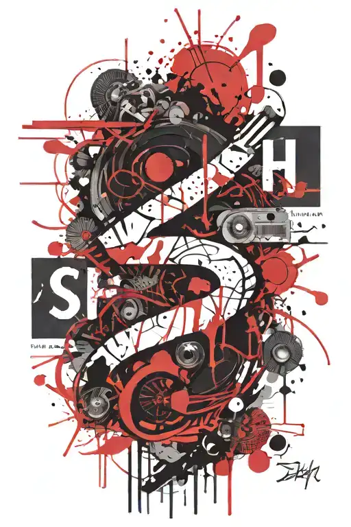 friendship initial DJ SH tattoo design idea