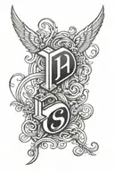 friendship initial DJ SH tattoo design idea