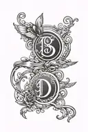 friendship initial DJ SH tattoo design idea