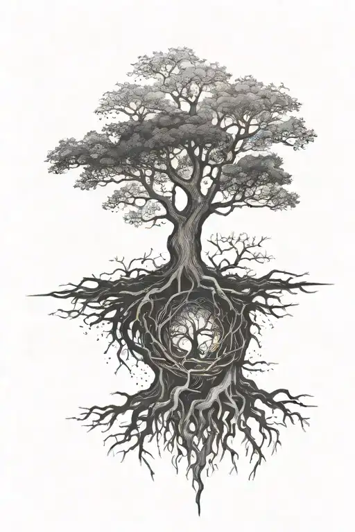 planting the Roots Only to Fall Out the Tree tattoo design idea