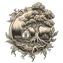Planting the Roots Only to Fall Out the Tree tattoo design idea
