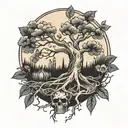 Planting the Roots Only to Fall Out the Tree tattoo design idea