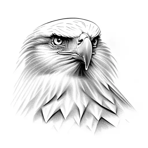 Bald eagle with US flag tattoo design idea